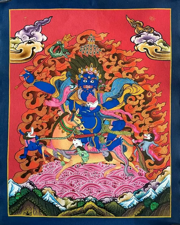 Palden Lhamo Thangka (Brocadeless Thangka)