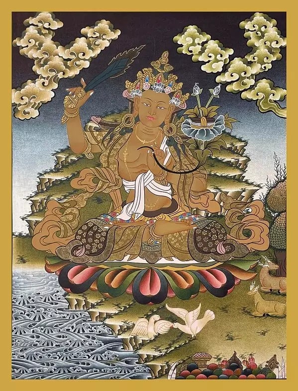 Manjushree Thangka (Brocadeless Thangka)