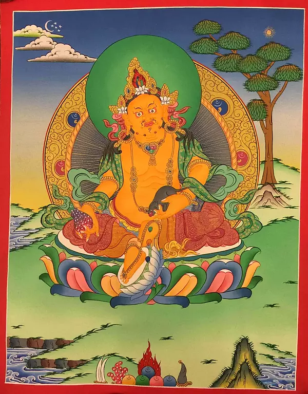 Dzambala (Brocadeless Thangka)