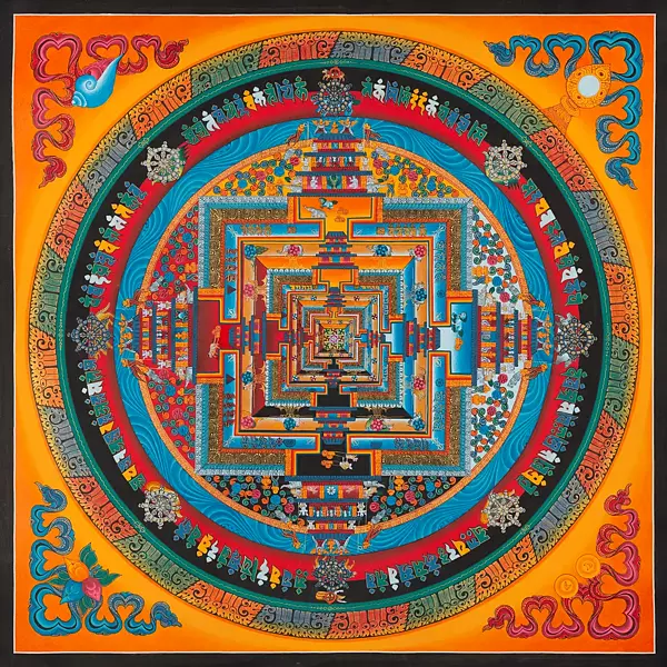 Medium Kalachakra mandala (Brocadeless Thangka)