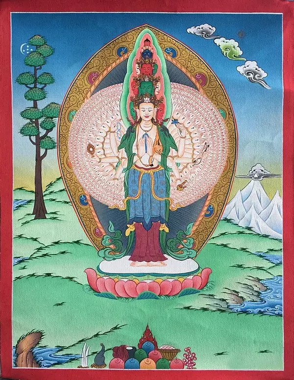 Lokeshvara Thangka (Brocadeless Thangka)