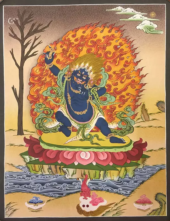 Vajrapani (Brocadeless Thangka)
