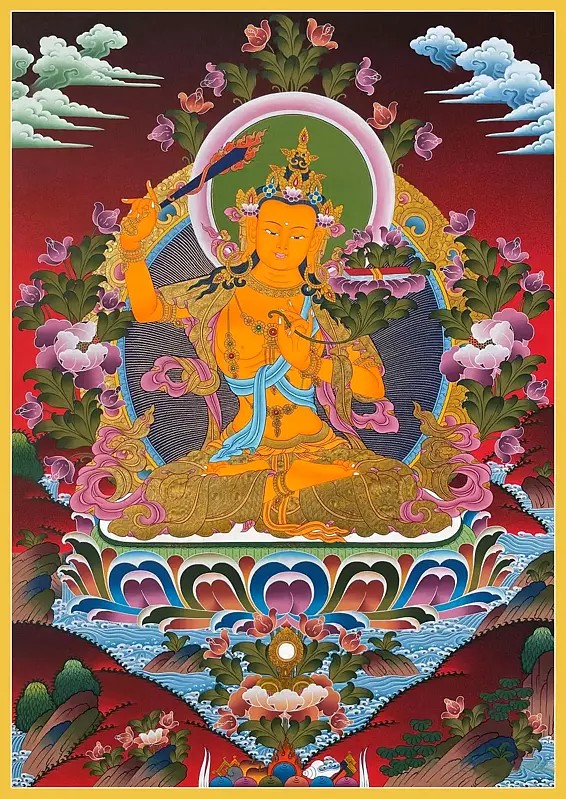 Manjushree Thangka (Brocadeless Thangka)