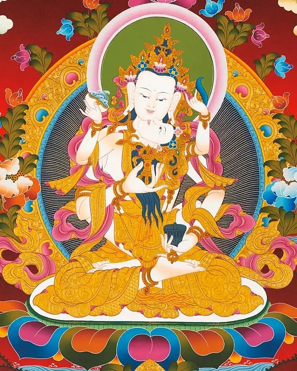 Dorje Sempa Yab Yum Thangka (Brocadeless Thangka) | Exotic India Art