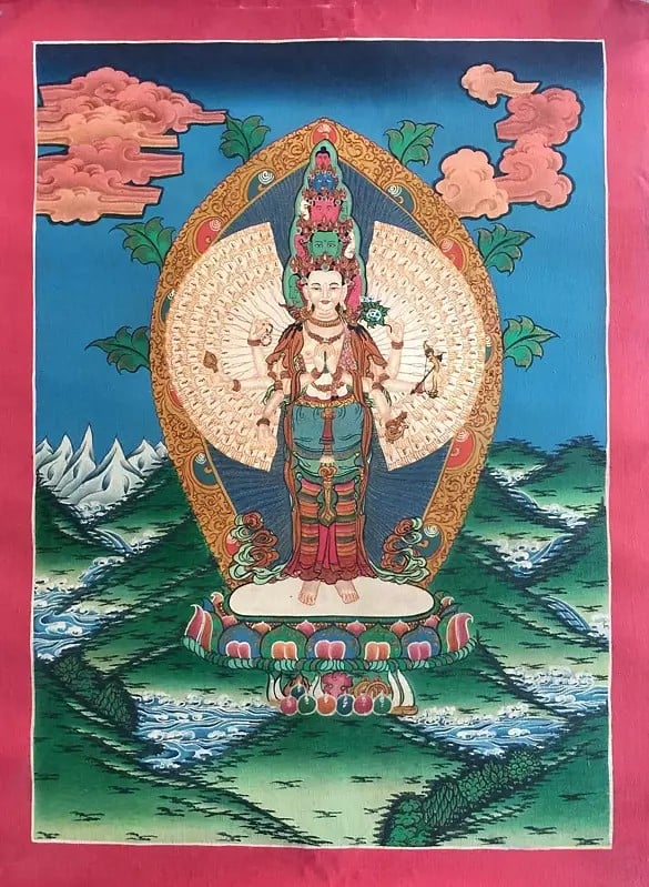 Lokeshvara Thangka (Brocadeless Thangka)