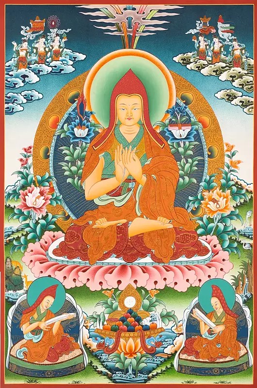 Guru Tsong Khapa (Brocadeless Thangka)