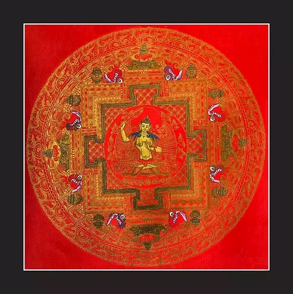 Manjushree Mandala Thangka (Brocadeless Thangka)