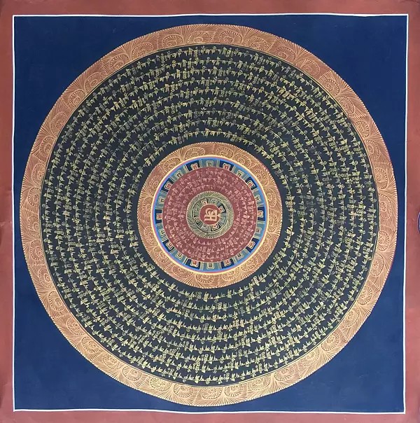 Mantra Mandala Thangka (Brocadeless Thangka)