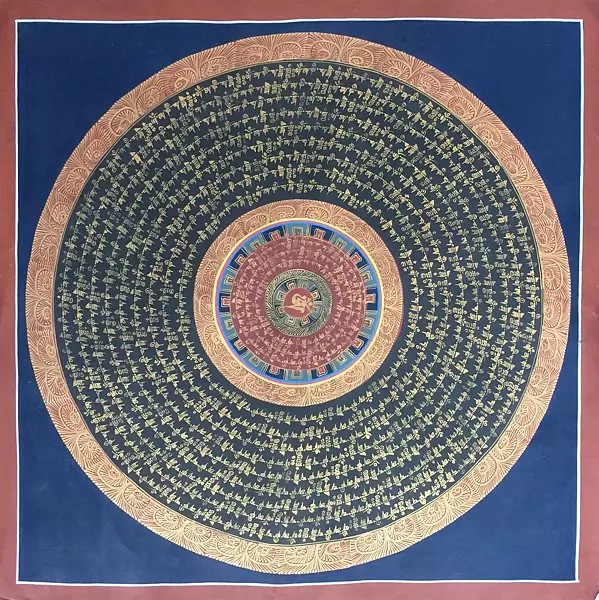 Mantra Mandala Thangka (Brocadeless Thangka)