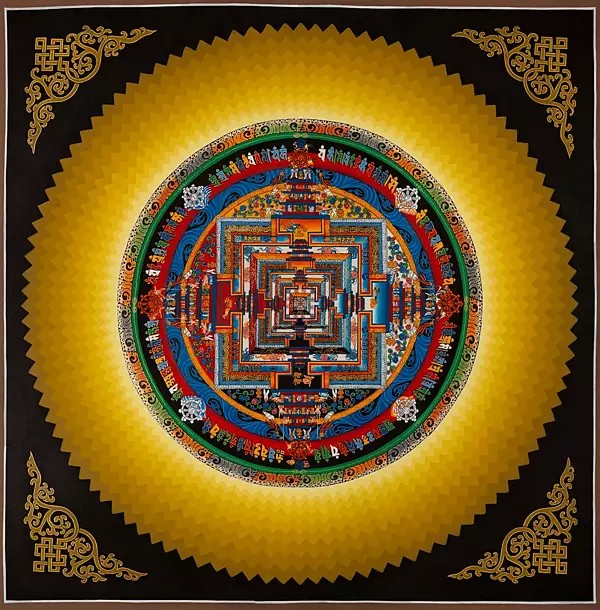 Kalachakra mandala (Brocadeless Thangka)