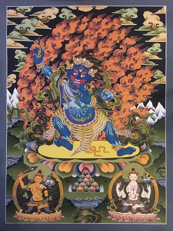 Vajrapani Thangka (Brocadeless Thangka)