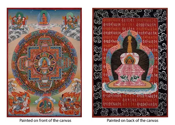 Shakyamuni Buddha Mandala Painted on Both Sides (Brocadeless Thangka)