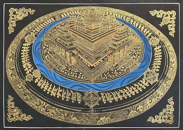 Sunaulo 3d Kalachakra Mandala Thangka (Brocadeless Thangka)