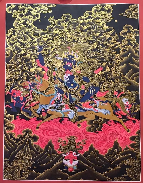 Dharmapala Palden Lhamo (Brocadeless Thangka)