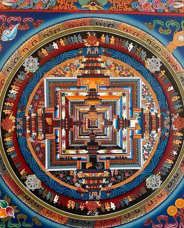 Dragon Border Kalachakra Mandala (Brocadeless Thangka) | Exotic India Art