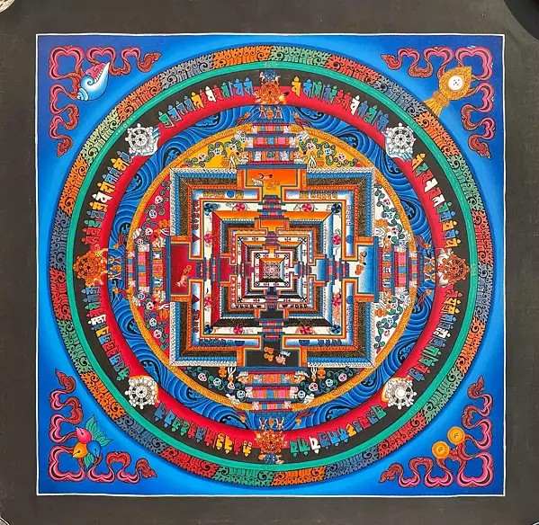 Kalchakra Mandala Thangka (Brocadeless Thangka)