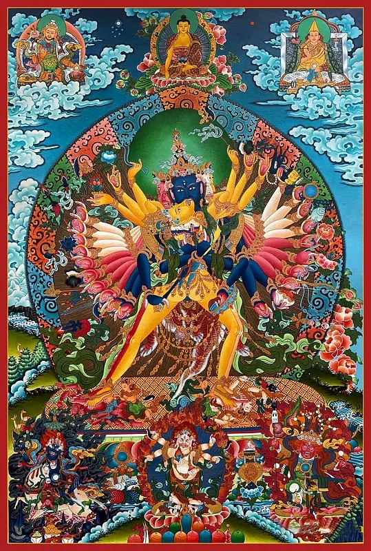 Kalachakra Deity Thangka (Brocadeless Thangka)