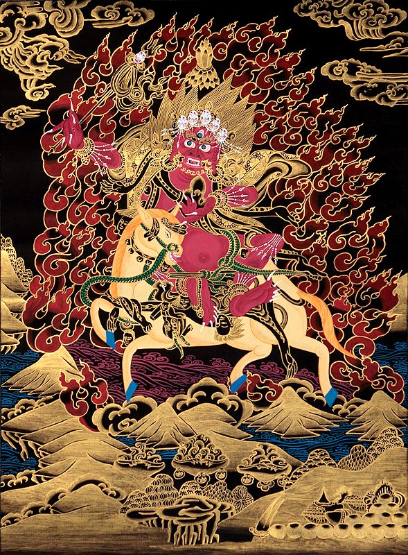 Palden Lhamo (Tibetan Buddhist Goddess Who Rides on a Sea of Blood)