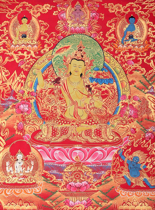 Manjushri Seated On A Pale Pink Lotus