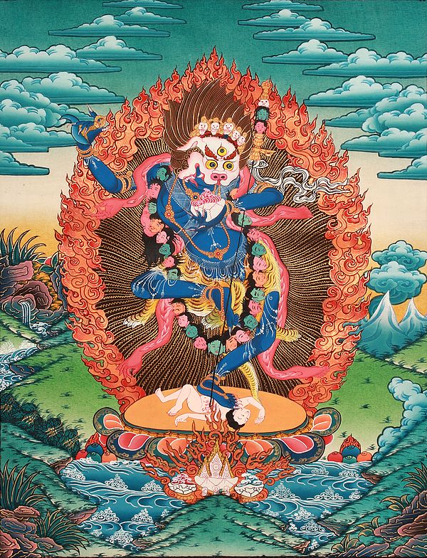 Simhavaktra: Lion Faced Dakini (Tibetan Buddhist)