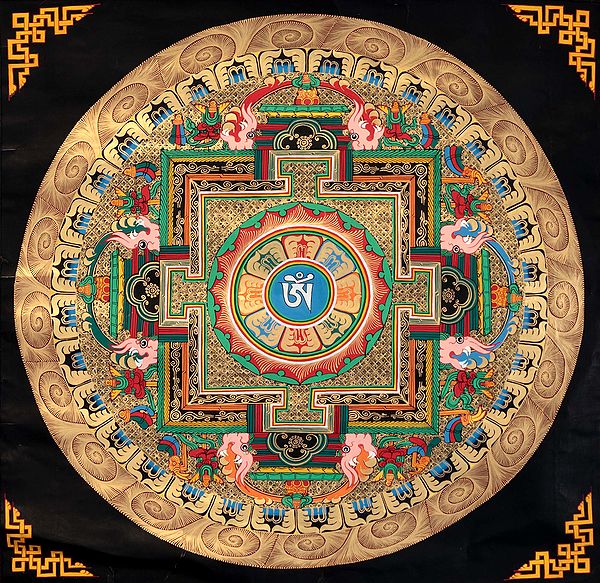 Tibetan Buddhist Om (AUM) Mandala