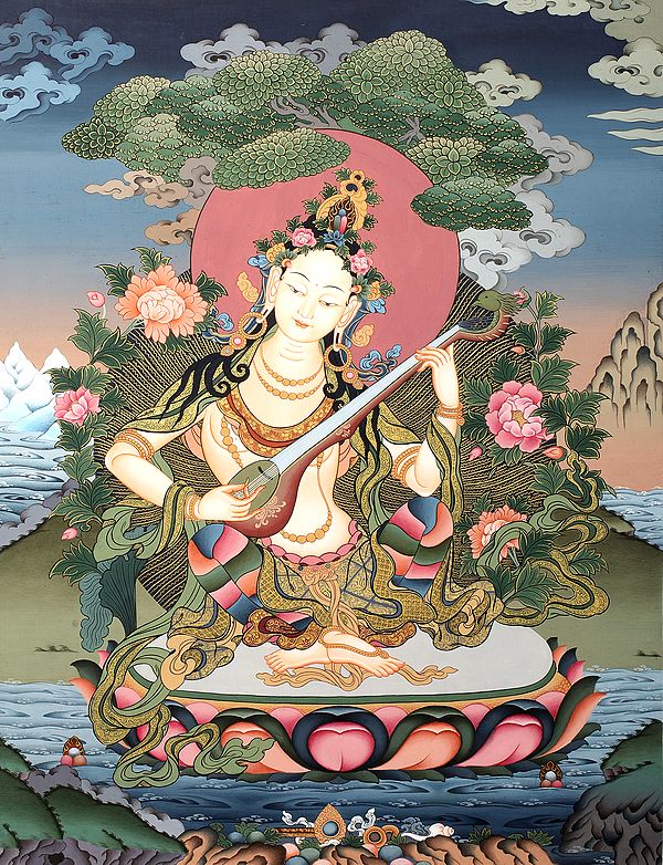 Tibetan Buddhist Sarasvati, Bringing Nature Alive With Her Veena