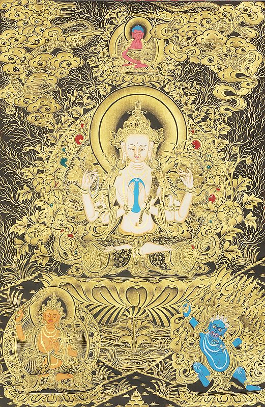 Four-Armed Avalokiteshvara (Chenrezig) - Tibetan Buddhist