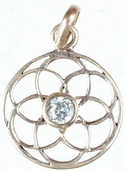 Aquamarine Pendant with Sterling Spiral