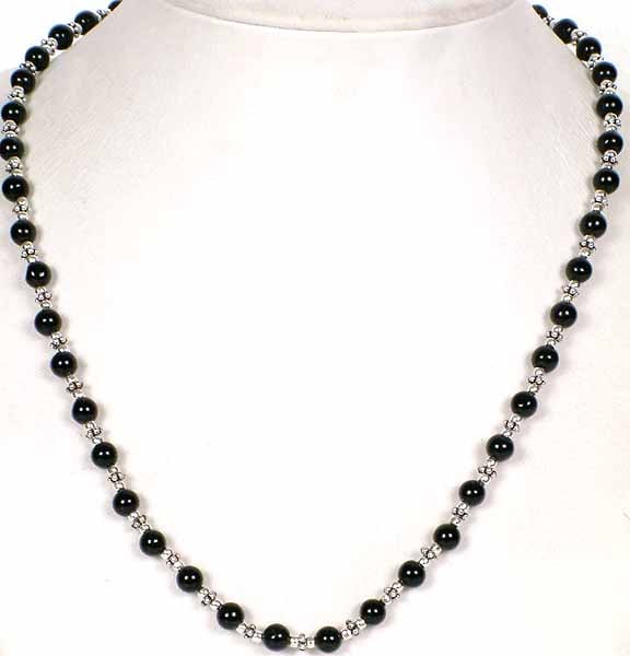 Black Onyx Beaded Necklace to Hang Your Pendants On (With Lobtser Lock)
