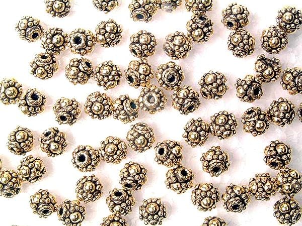 Circular Gold Plated Granulated Beads