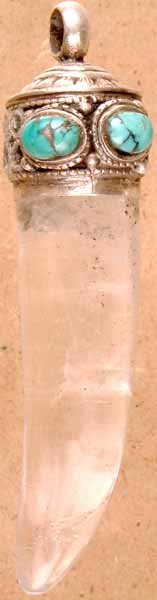 Crystal Tiger Claw Pendant with Turquoise