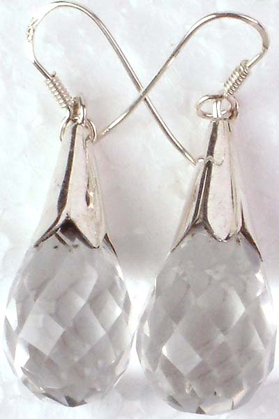 Faceted Crystal Drop Earrings