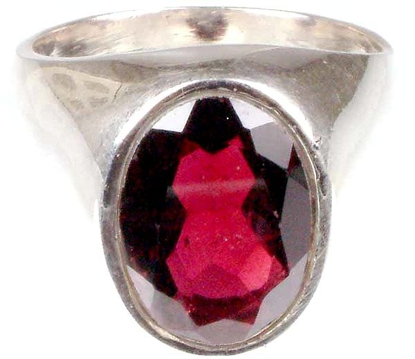 Faceted Garnet Ring