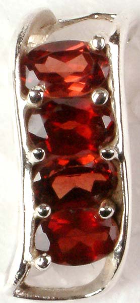 Four Stone Faceted Garnet Pendant