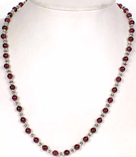 Garnet Beaded Necklace to Hang Your Pendants On (With Lobtser Lock)