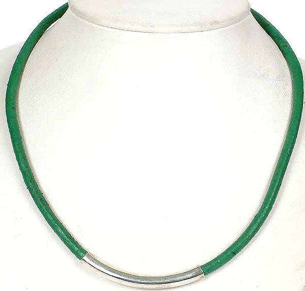 Green Leather Cord to Hang your Pendant (with Spring Lock)