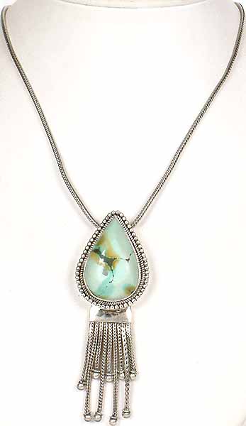 Inverted Teardrop Necklace of Turquoise