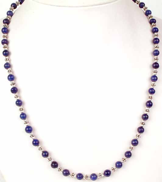 Lapis Lazuli Beaded Necklace to Hang Your Pendants On (With Lobtser Lock)