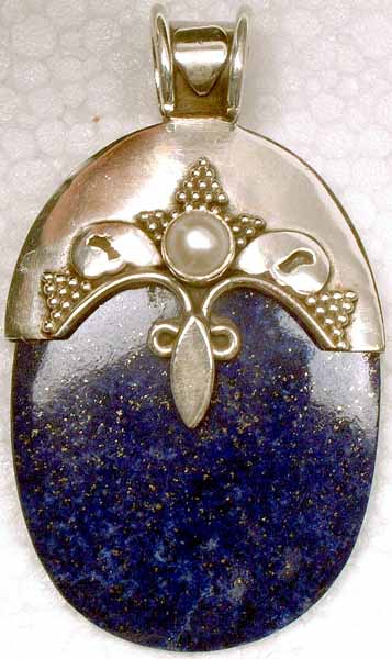 Lapis Lazuli Pendant with Pearl