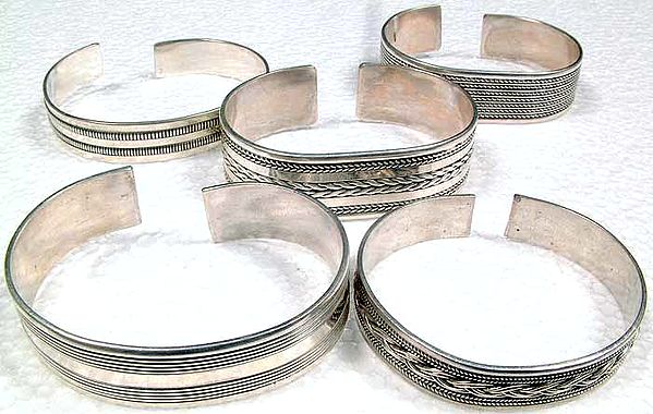 Lot of Five Sterling Silver Bracelets