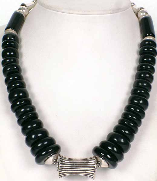 Necklace of Black Oyx Discs