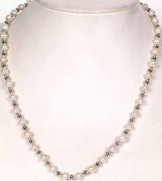 Pearl Beaded Necklace to Hang Your Pendants On (With Lobtser Lock)
