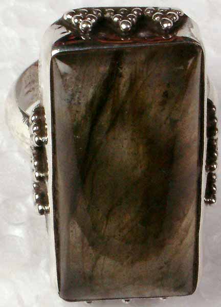 Rectangular Labradorite Ring