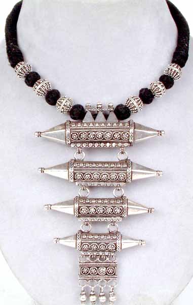 Sterling Necklace with Black Tantric Chord