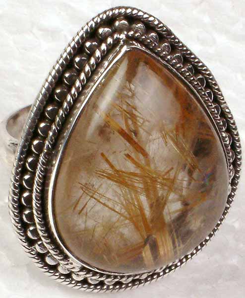 Tear Drop Rutile Ring