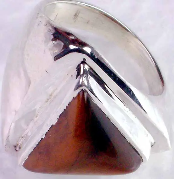 Triangular Tiger Eye Ring