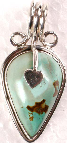 Turquoise Teardrop with Heart