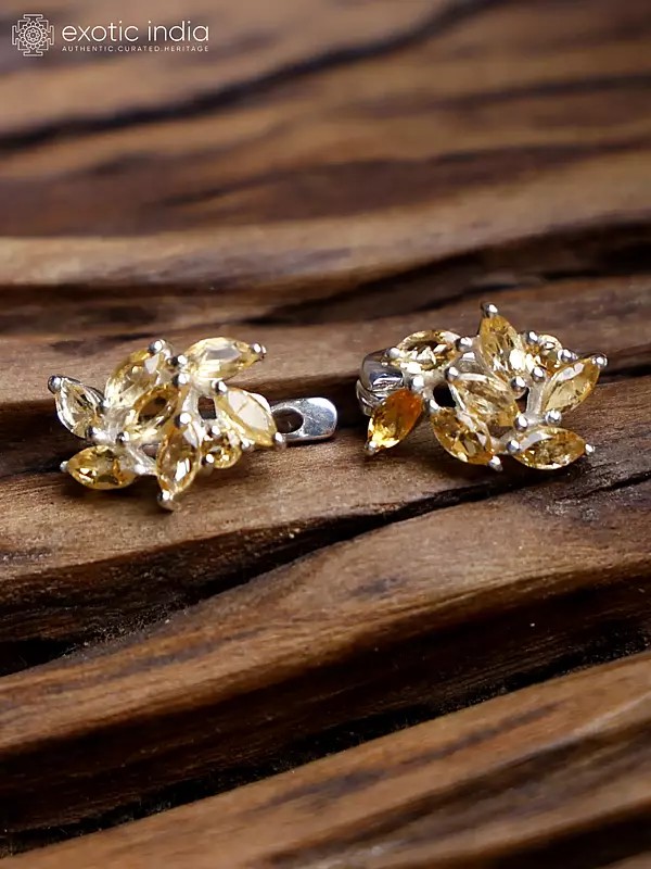 Faceted Citrine Sterling Silver Earrings