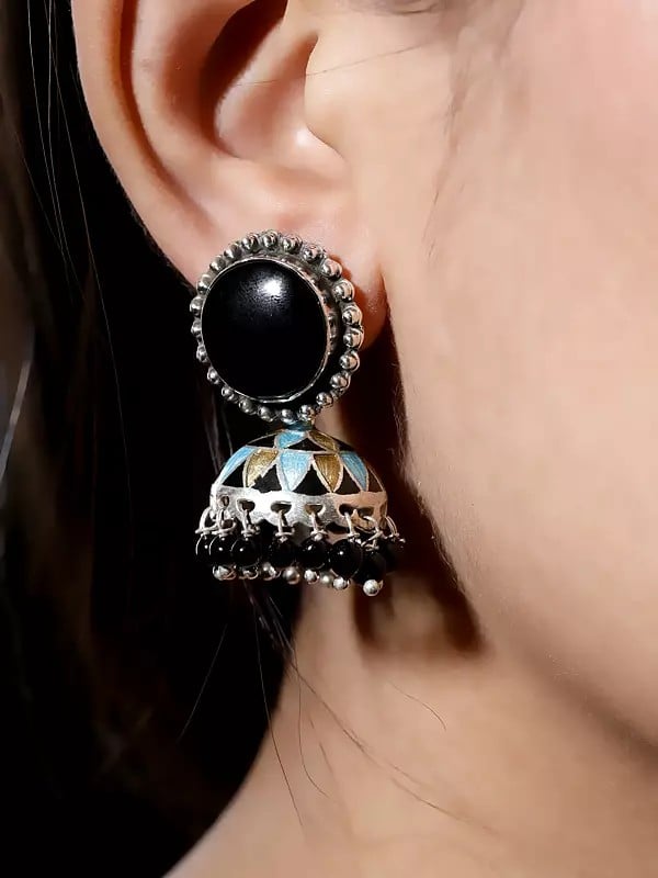 Beautiful Black Onyx Jhumki