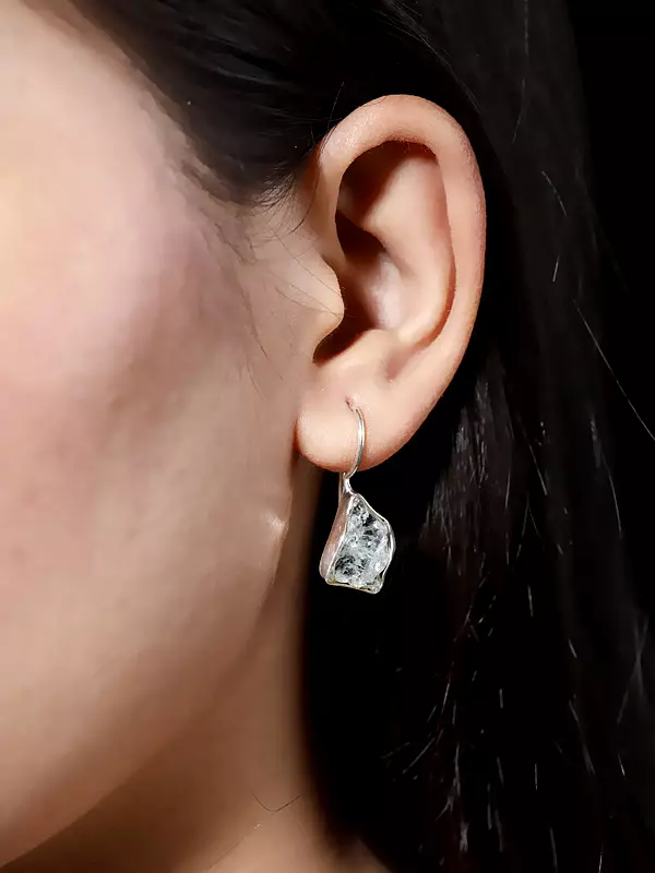 Raw Gemstone Hook Earrings